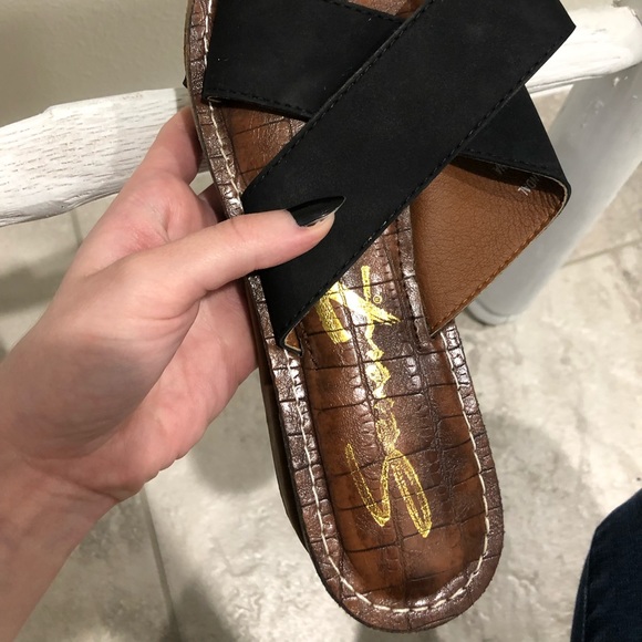 Black sandals faux crocodile skin - Picture 4 of 5